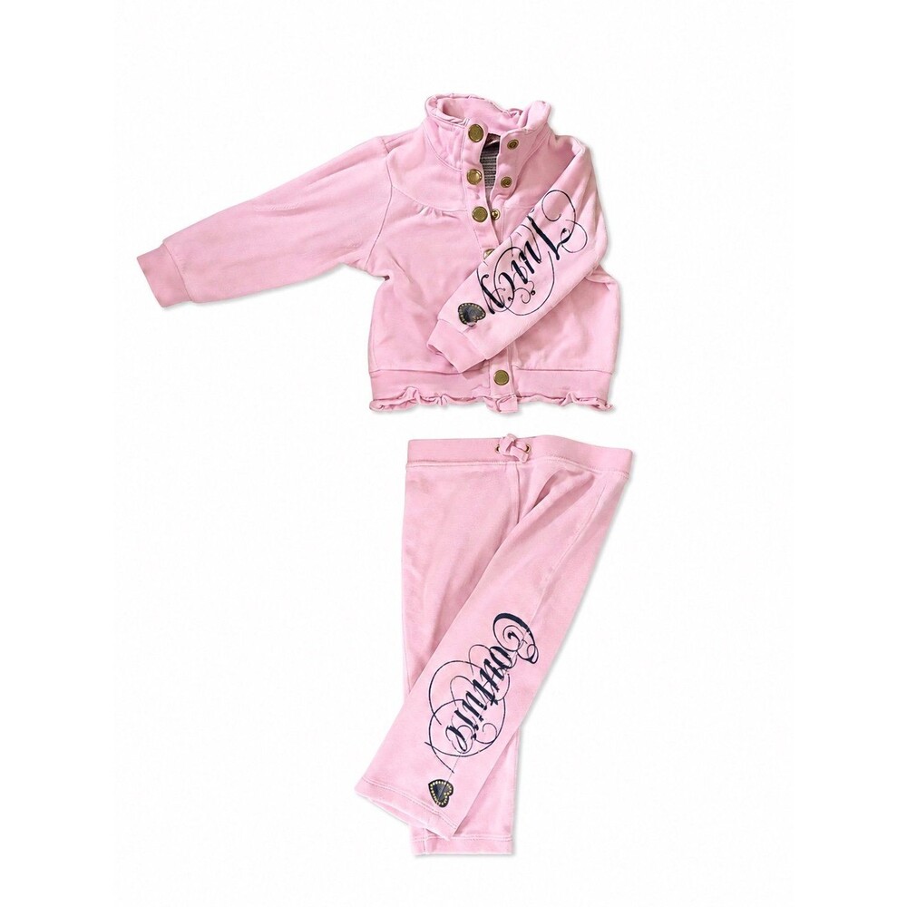 Juicy Couture Baby Girl Pink Crown Tracksuit Set 12–18M Y2K Style